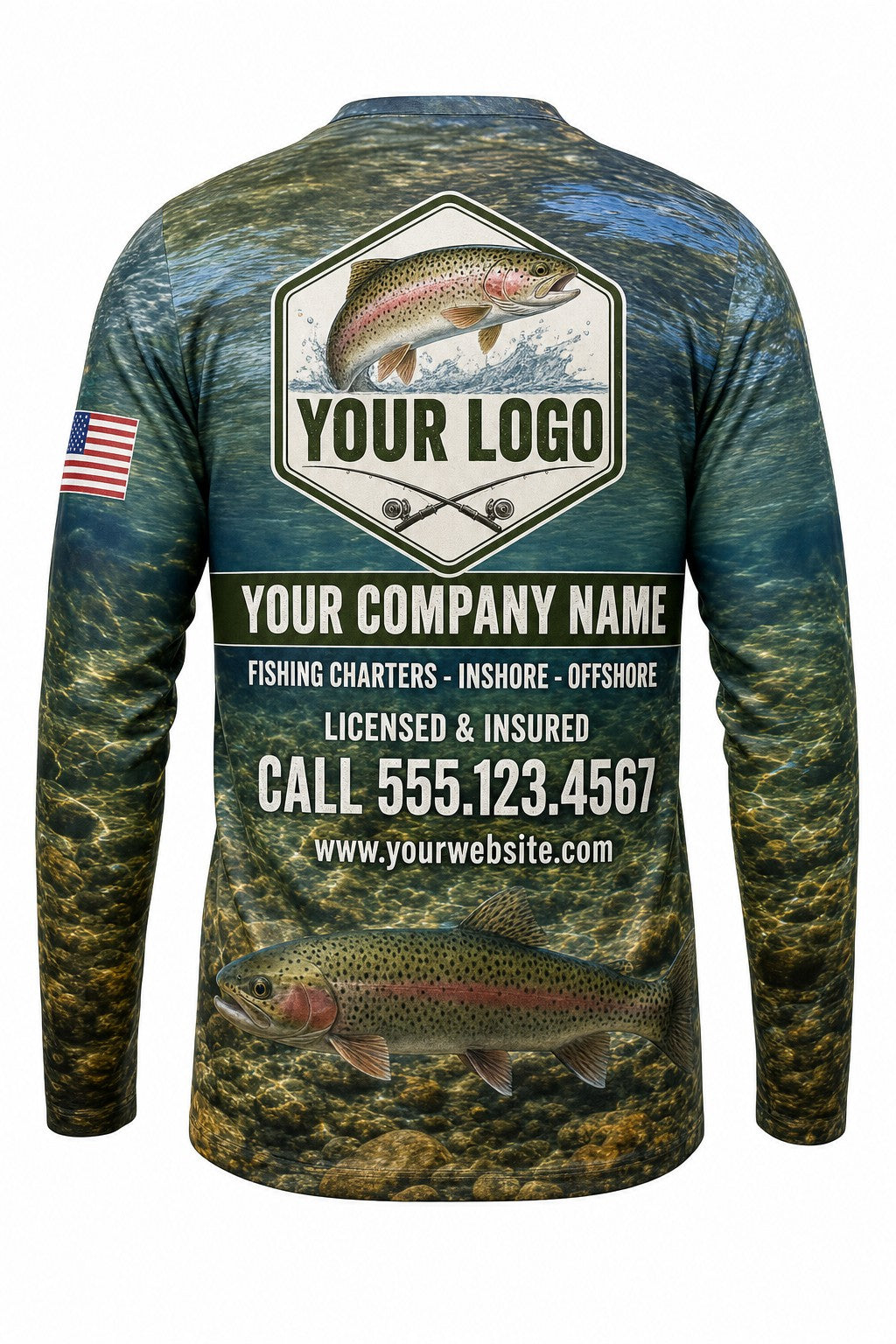 Rainbow Trout Custom Fishing Team Uniform - custom crew uniform