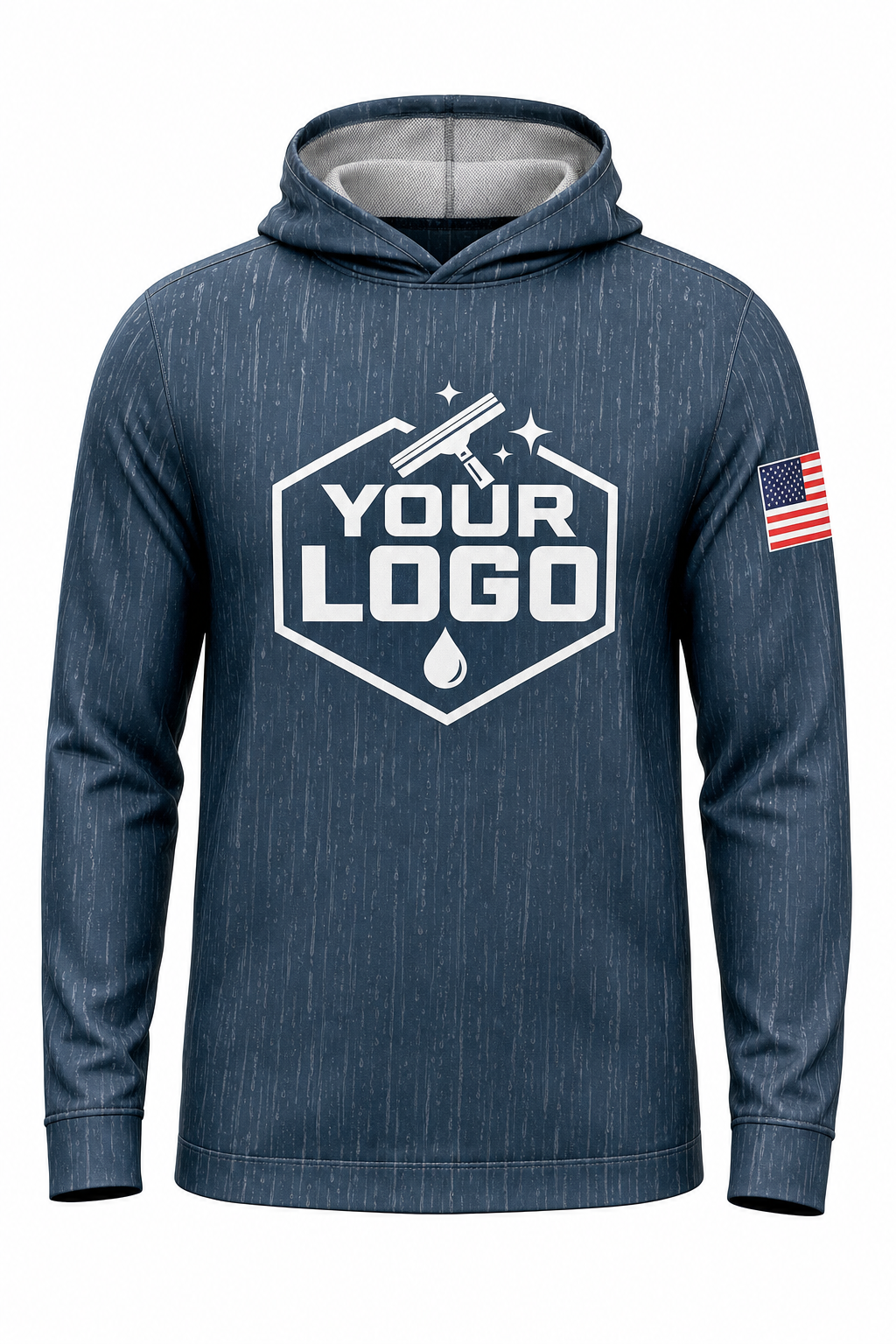 Rainfall custom window cleaning crew uniform hoodie — front (hoodie-front)