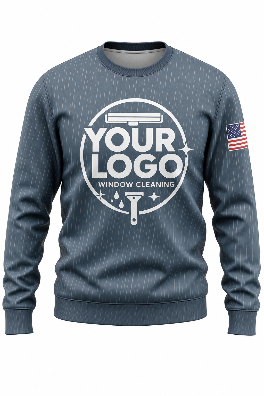 Rainfall custom window cleaning crew uniform sweatshirt — front (sweatshirt-front)