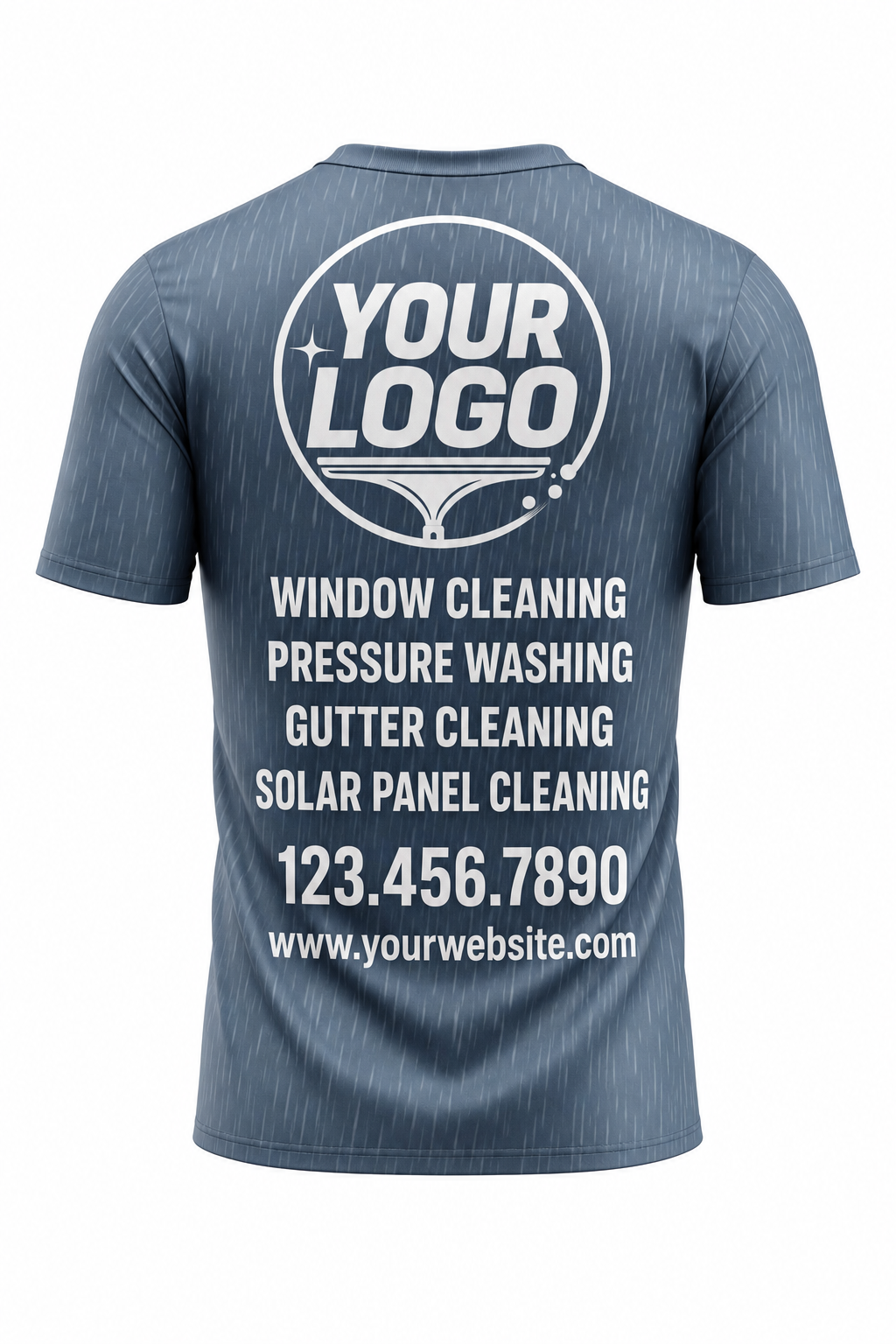 Rainfall custom window cleaning crew uniform t-shirt — back (tee-back)