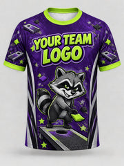 Rascal Raccoon custom cornhole team jersey, front