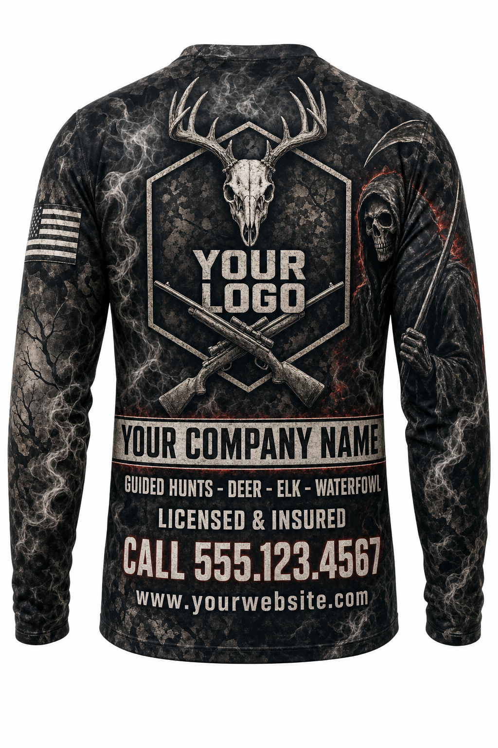 Reaper Buck Skull Custom Hunting Team Uniform - custom crew uniform