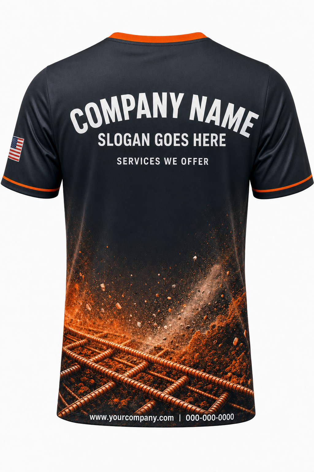 Rebar Grid - Crew Uniform back