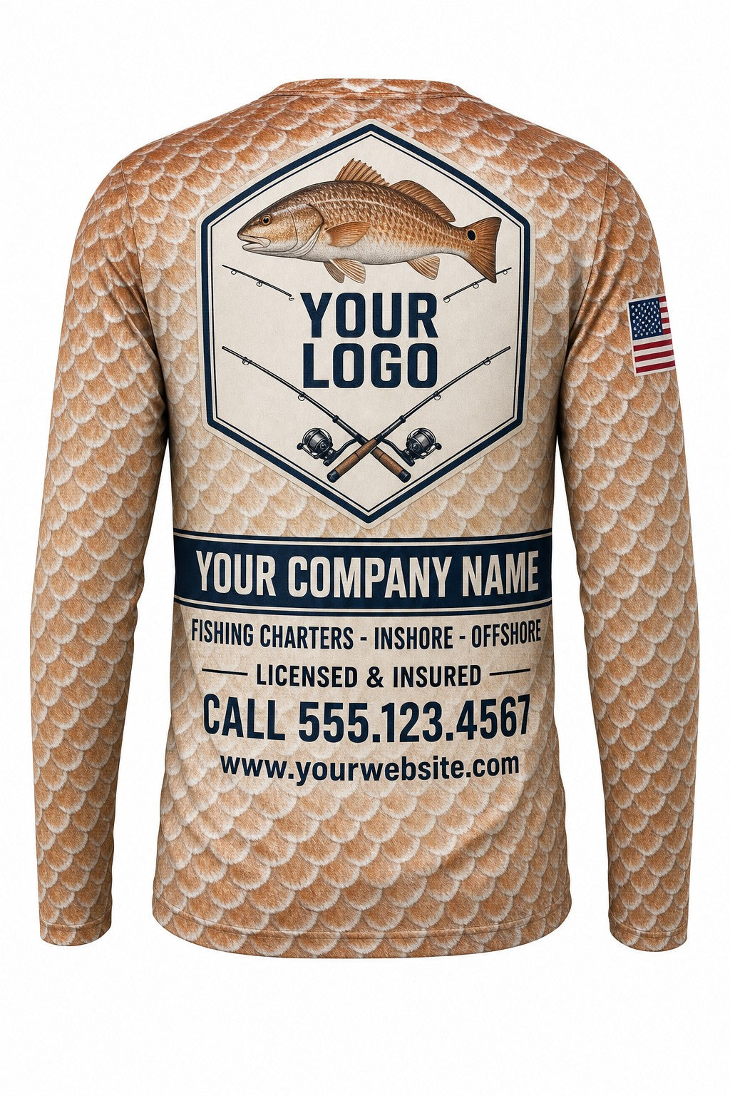 Redfish Scale Wrap Custom Fishing Team Uniform - custom crew uniform