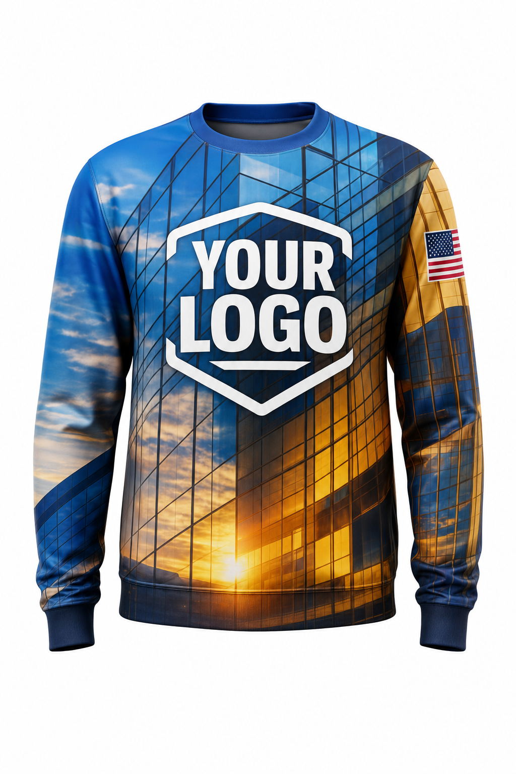 Reflective Gold custom window cleaning crew uniform sweatshirt — front (sweatshirt-front)