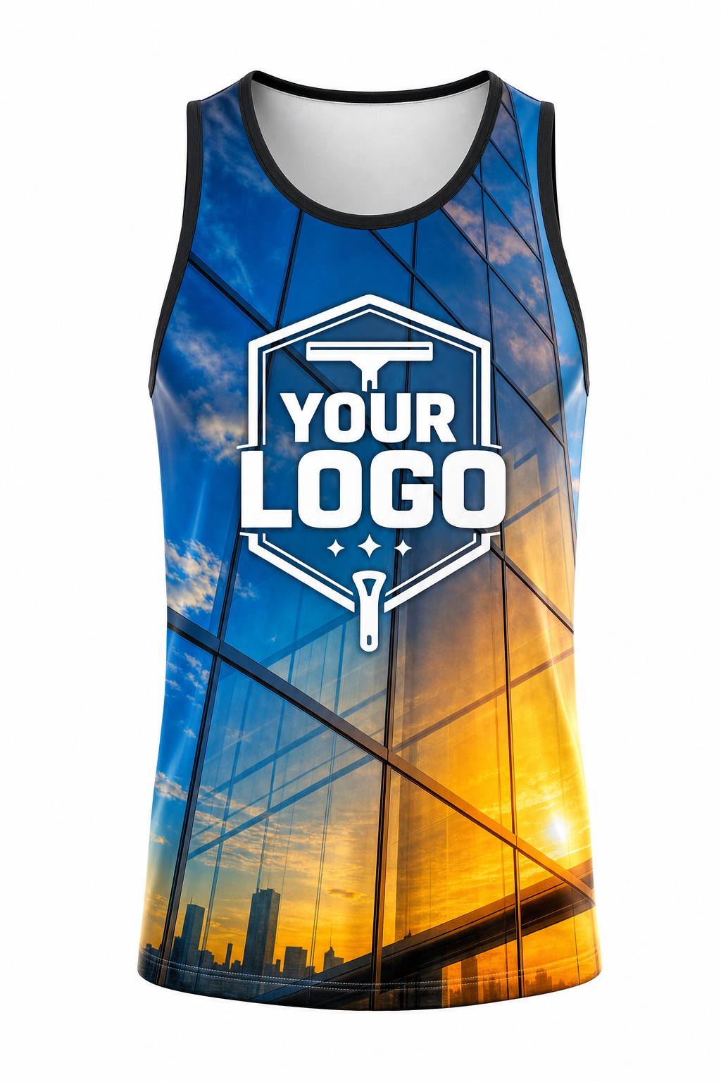 Reflective Gold custom window cleaning crew uniform Tank Top — front