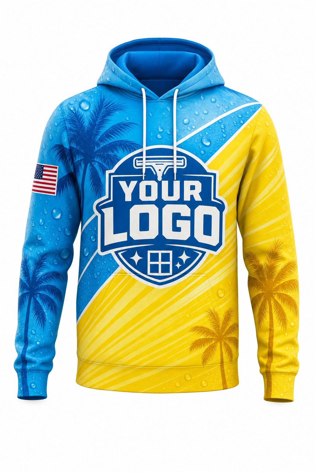 Tropical Softwash custom window cleaning crew uniform hoodie — front (hoodie-front)