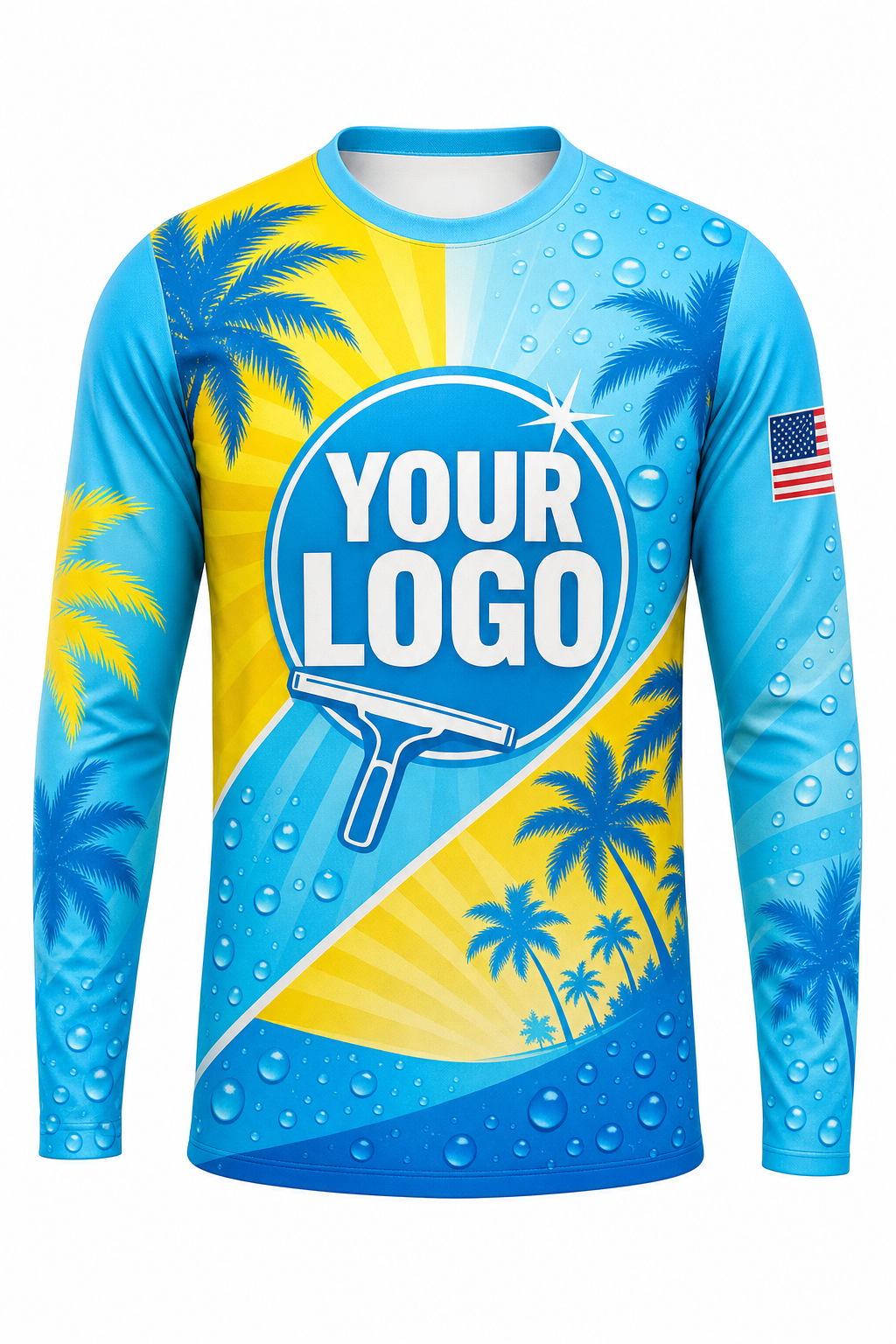 Tropical Softwash custom window cleaning crew uniform long-sleeve shirt — front (longsleeve-front)