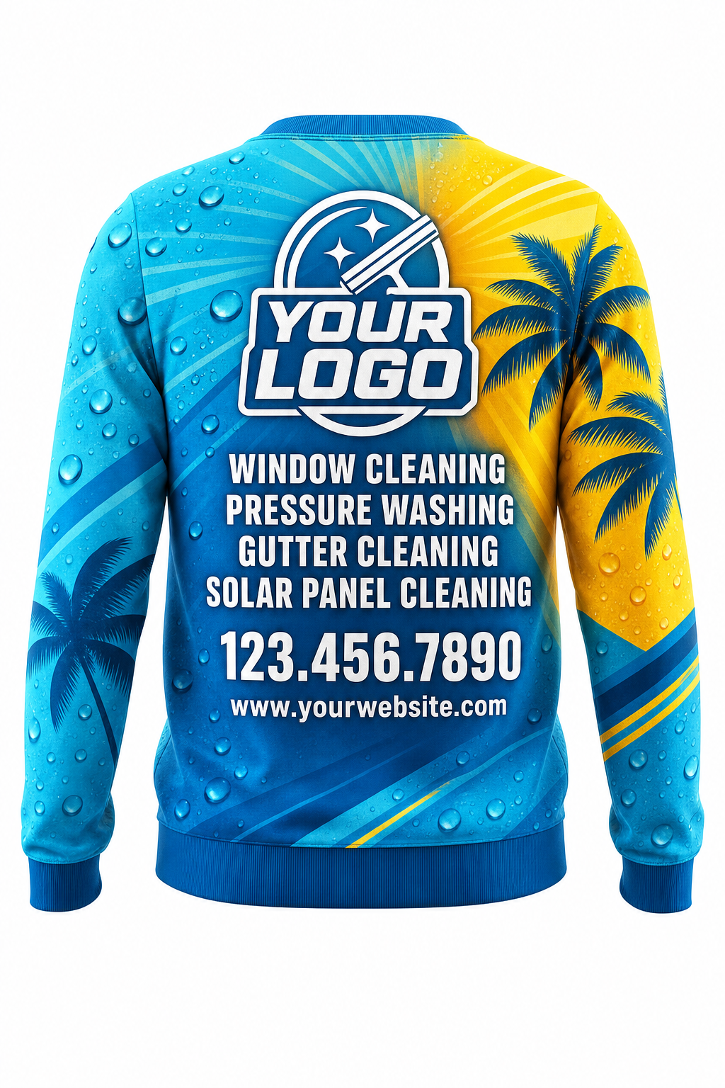 Tropical Softwash custom window cleaning crew uniform sweatshirt — back (sweatshirt-back)