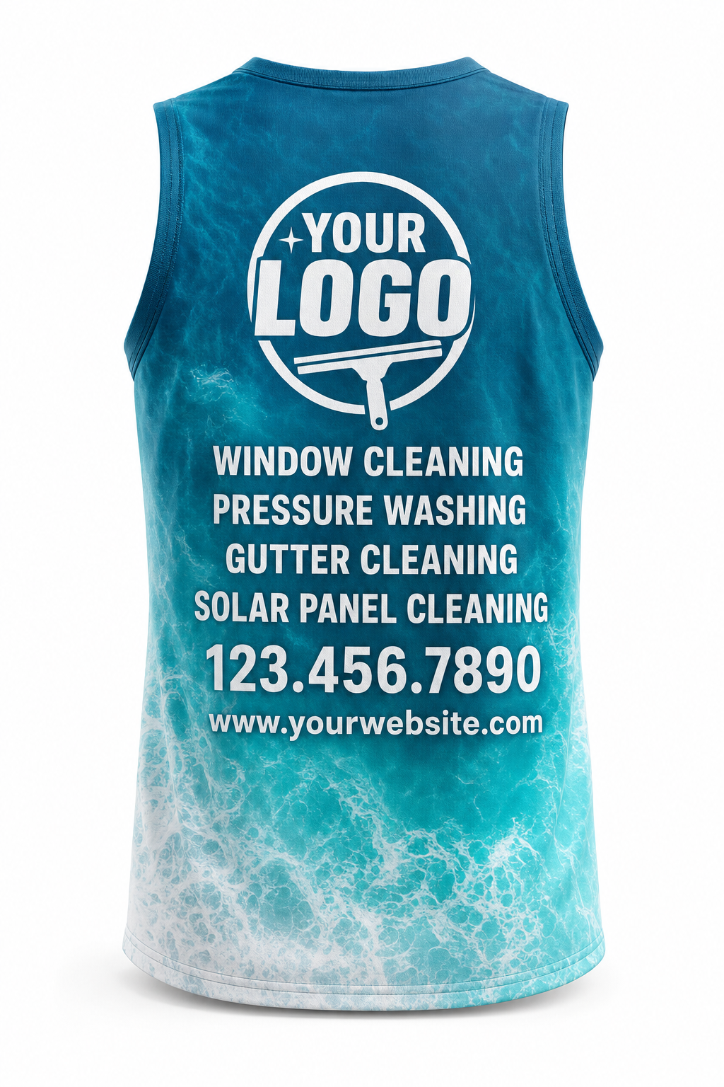 Tropical Softwash custom window cleaning crew uniform Tank Top — back