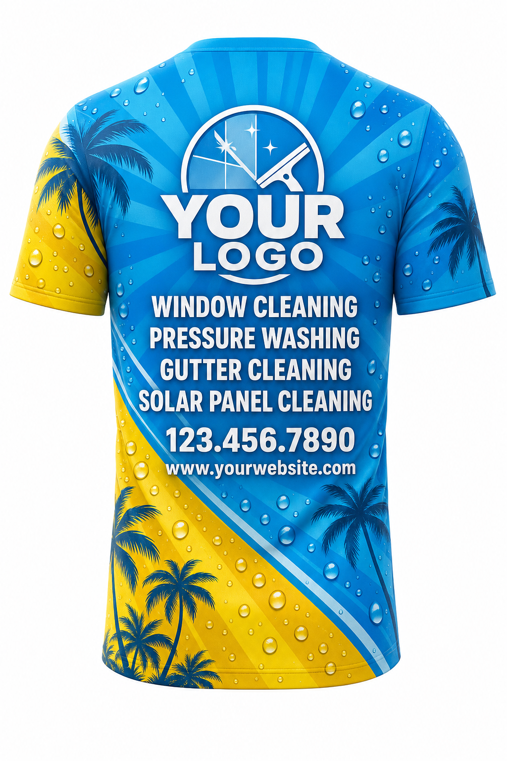 Tropical Softwash custom window cleaning crew uniform t-shirt — back (tee-back)