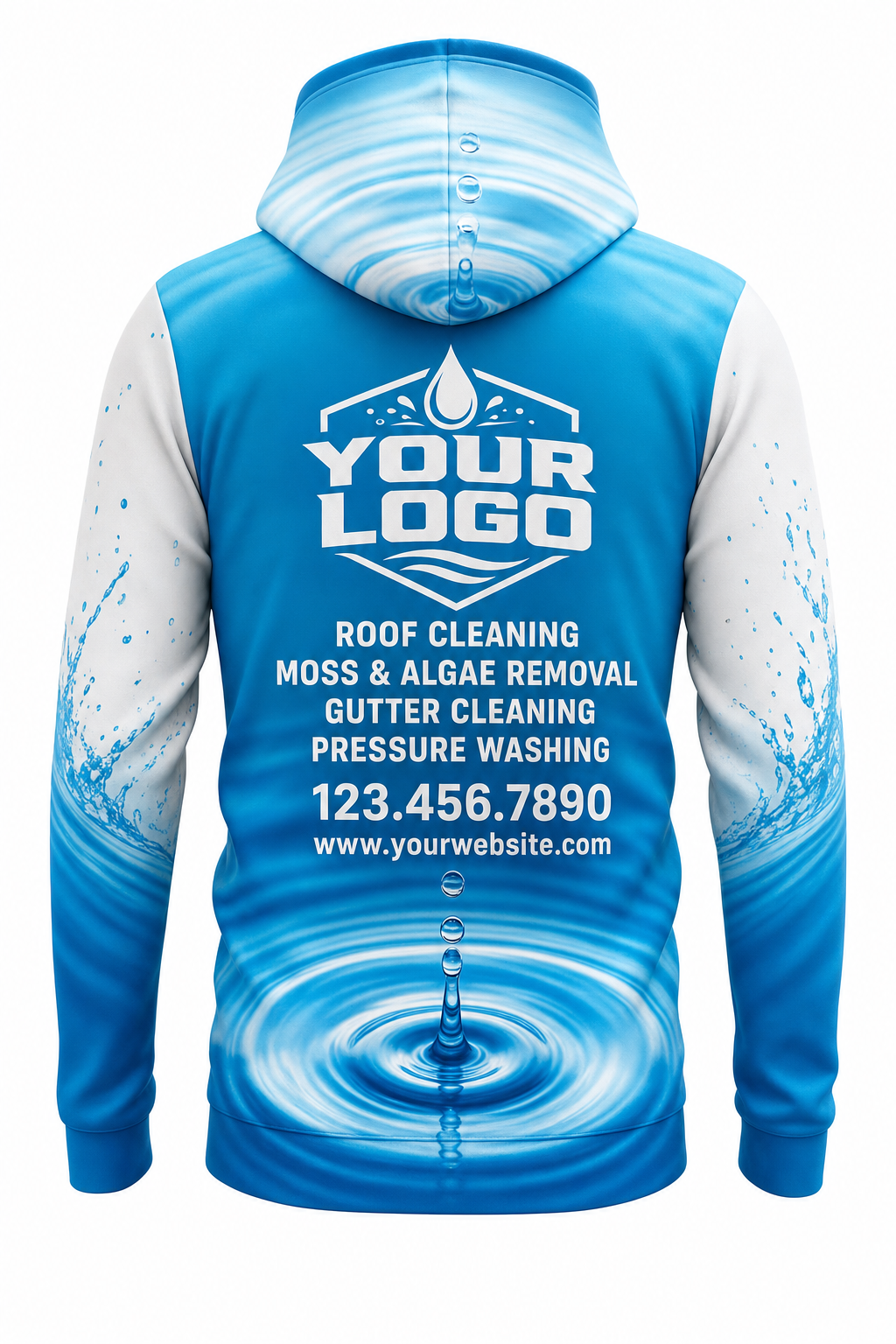 Ripple Impact custom roof cleaning & pressure washing crew uniform Hoodie — back
