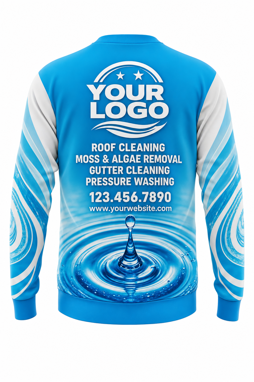 Ripple Impact custom roof cleaning & pressure washing crew uniform Sweatshirt — back