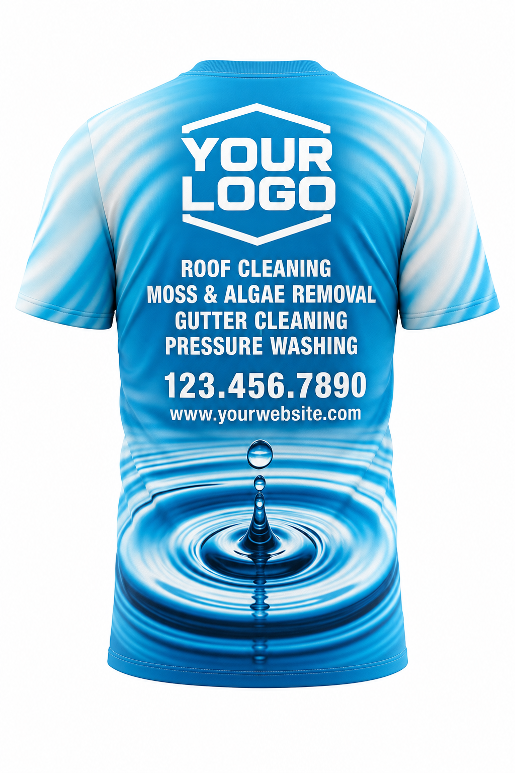 Ripple Impact custom roof cleaning & pressure washing crew uniform T-Shirt — back