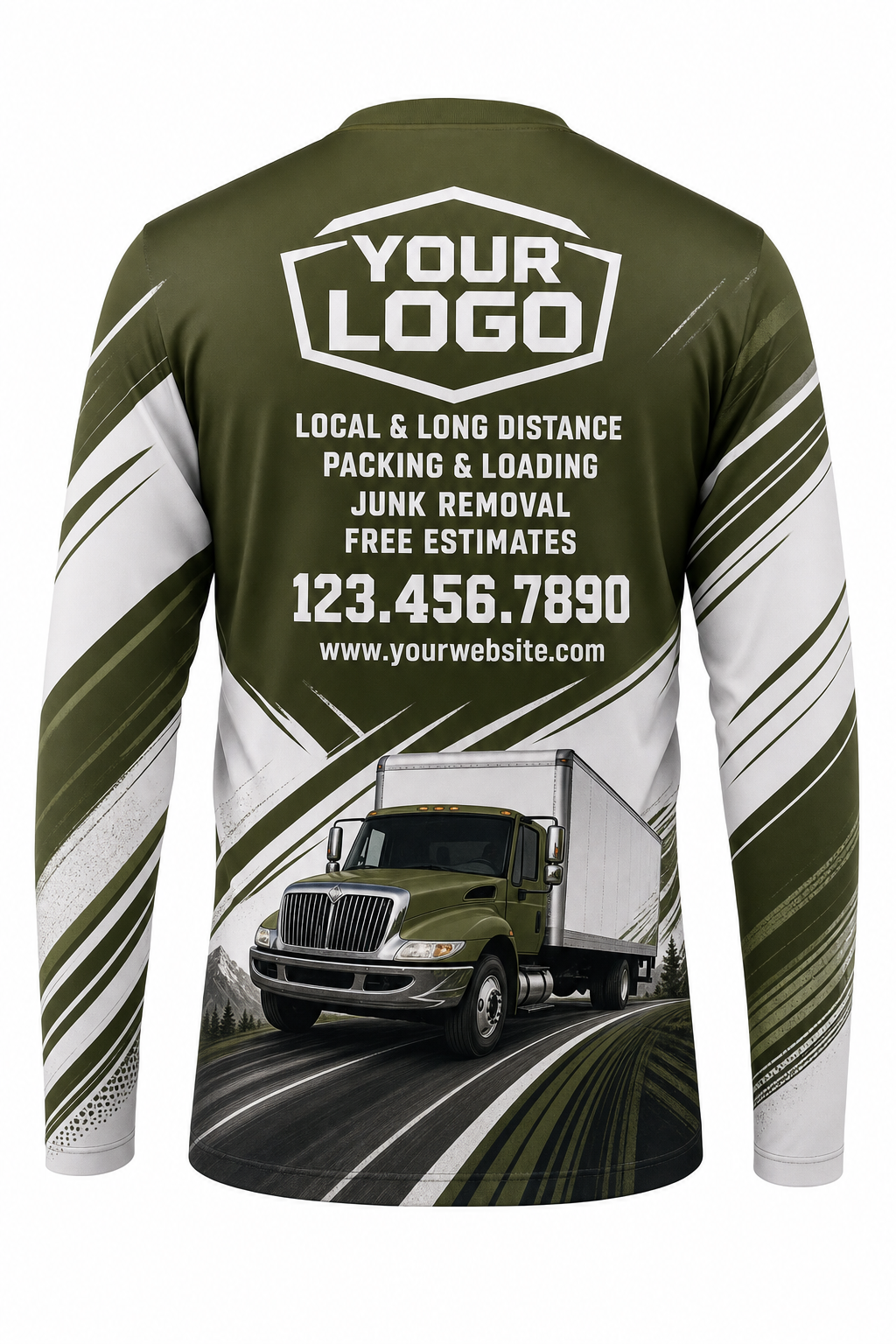 Road Stripes custom moving & junk removal crew uniform Long Sleeve — back