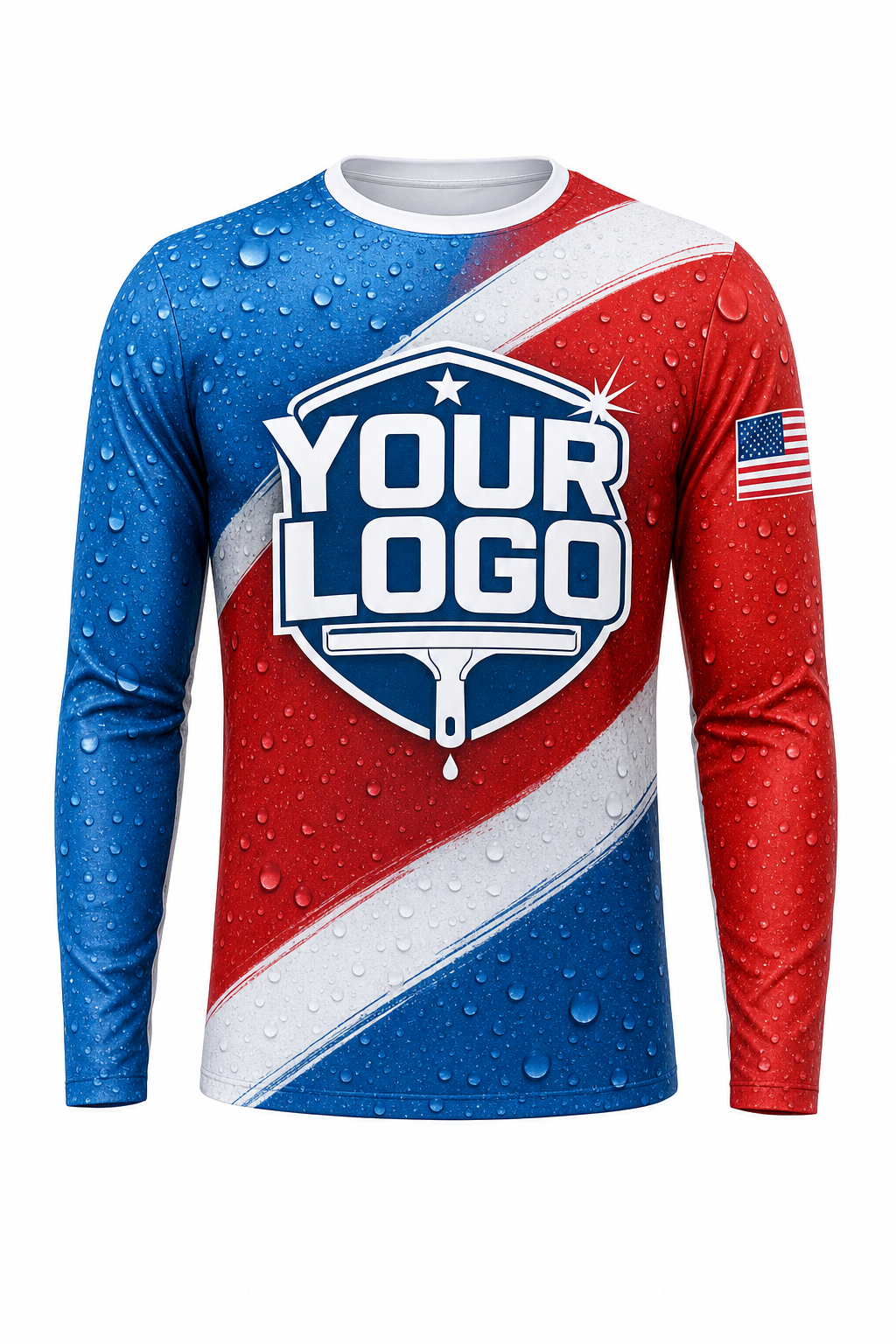 Patriot Wash custom window cleaning crew uniform long-sleeve shirt — front (longsleeve-front)