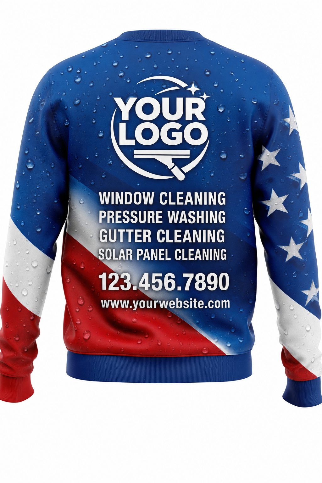 Patriot Wash custom window cleaning crew uniform sweatshirt — back (sweatshirt-back)
