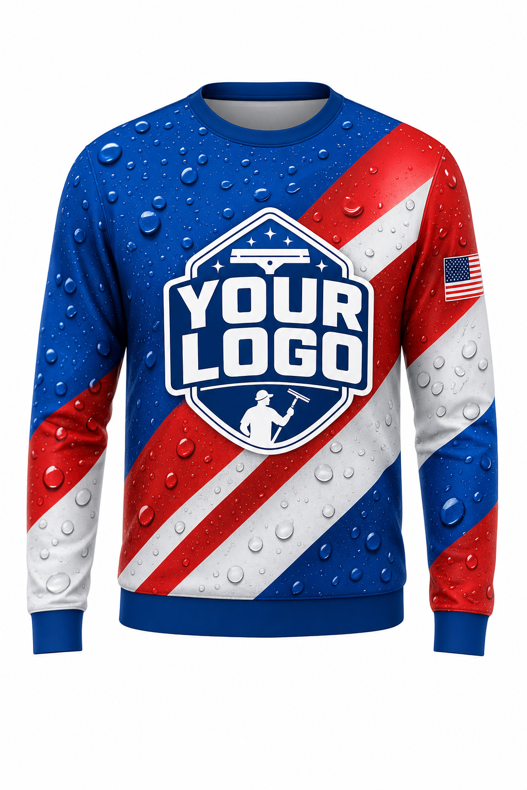 Patriot Wash custom window cleaning crew uniform sweatshirt — front (sweatshirt-front)