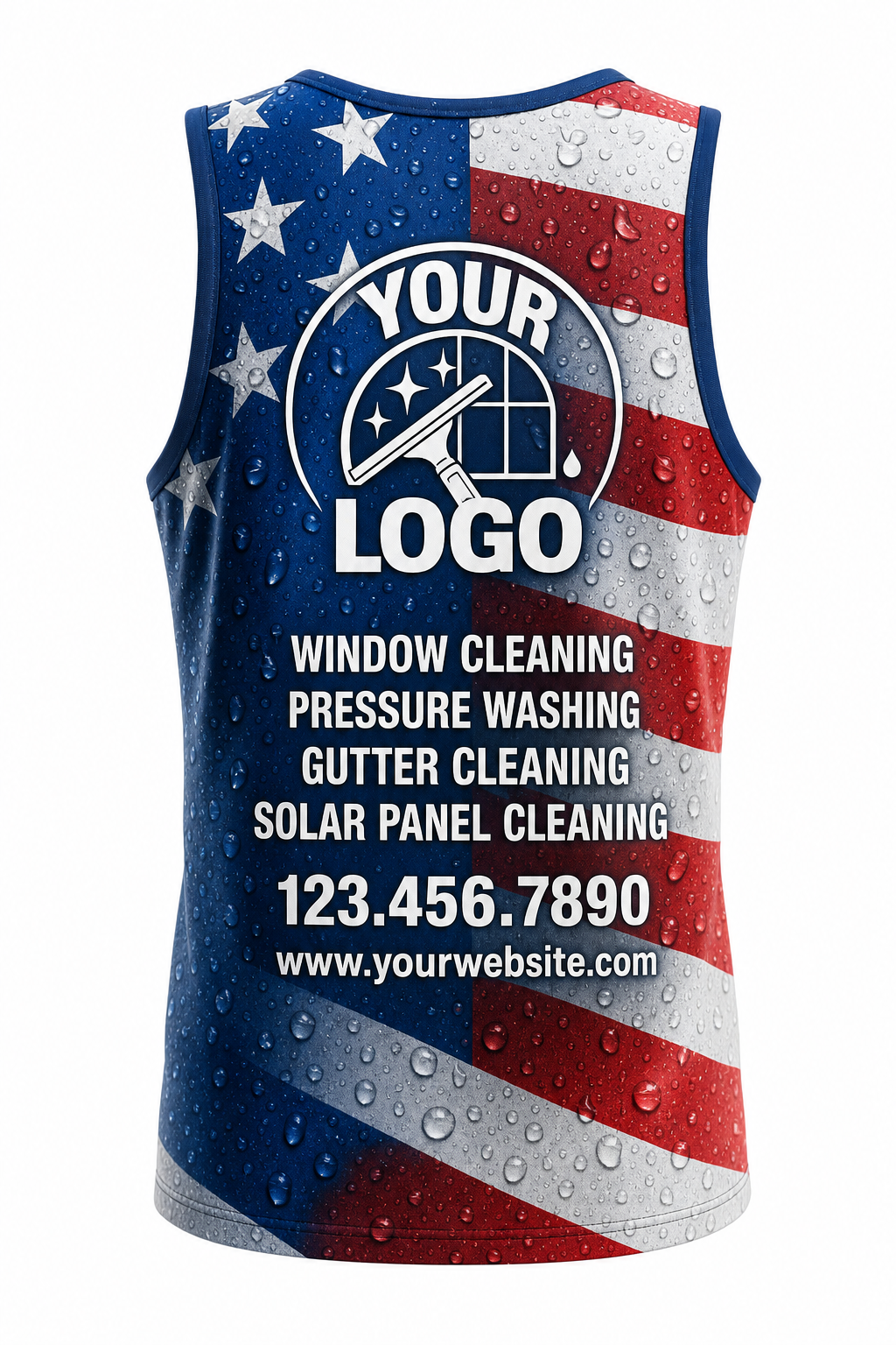 Patriot Wash custom window cleaning crew uniform Tank Top — back