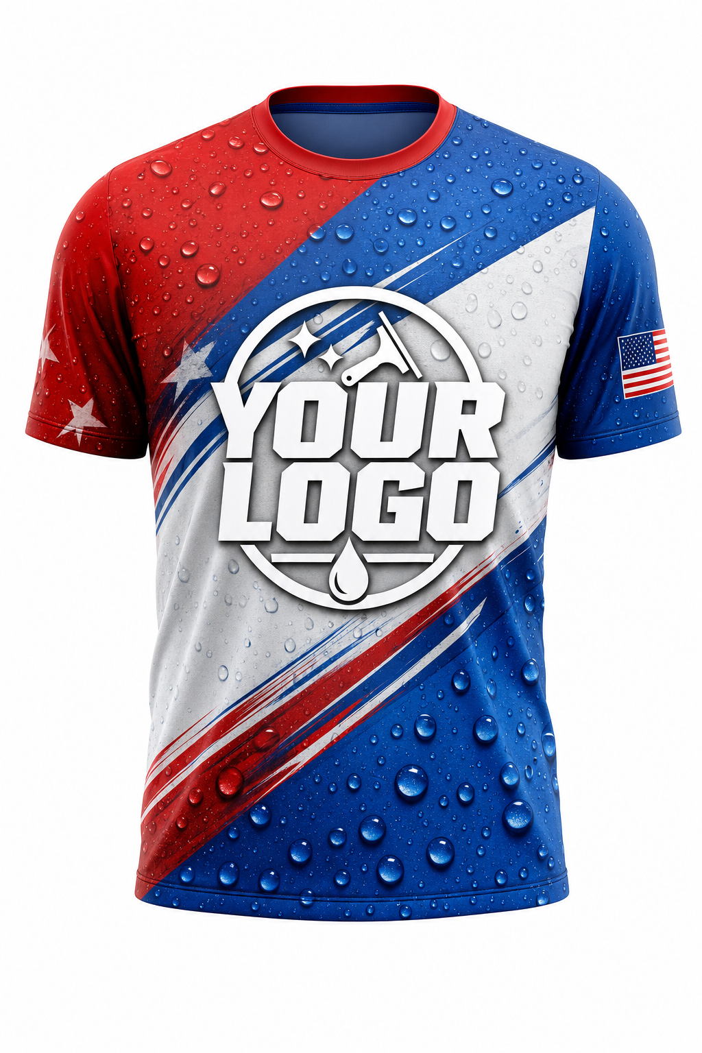 Patriot Wash custom window cleaning crew uniform t-shirt — front (tee-front)