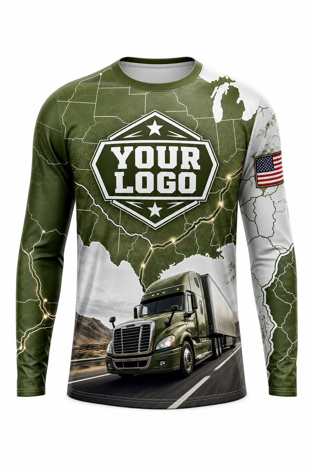 Long-Haul Route custom moving & junk removal crew uniform Long Sleeve — front