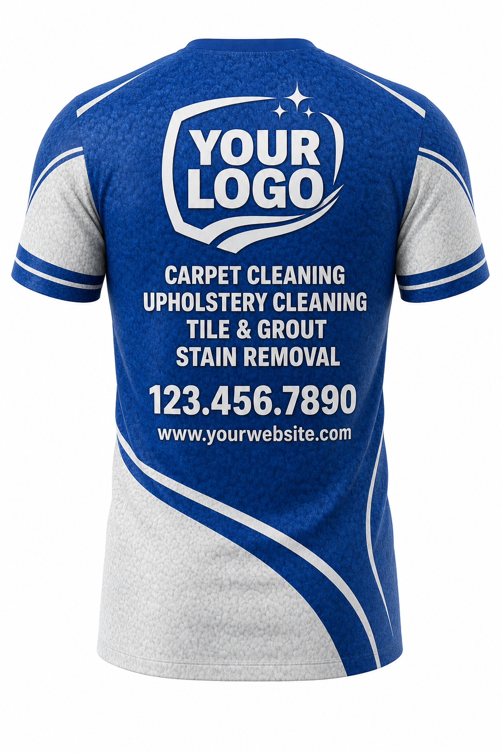 Royal Fiber custom carpet cleaning crew uniform t-shirt — back (tee-back)