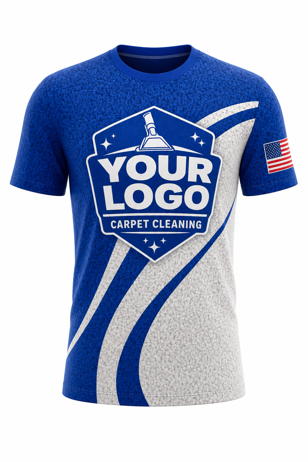 Royal Fiber custom carpet cleaning crew uniform t-shirt — front (tee-front)