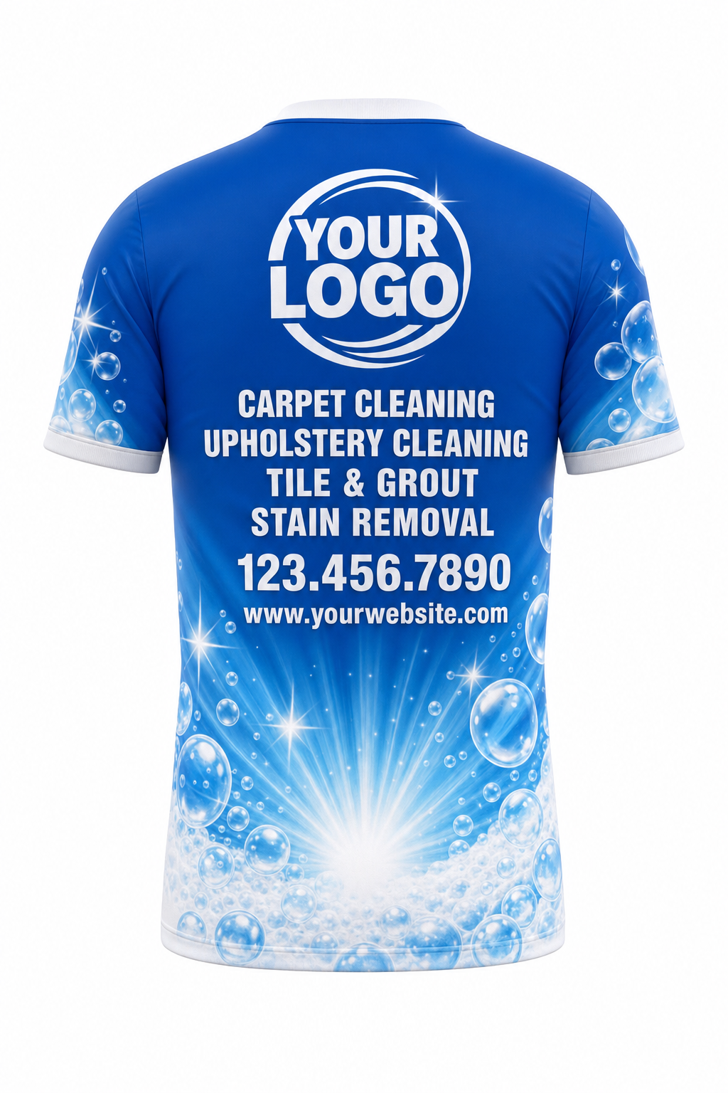 Royal Fresh Burst custom carpet cleaning crew uniform t-shirt — back (tee-back)