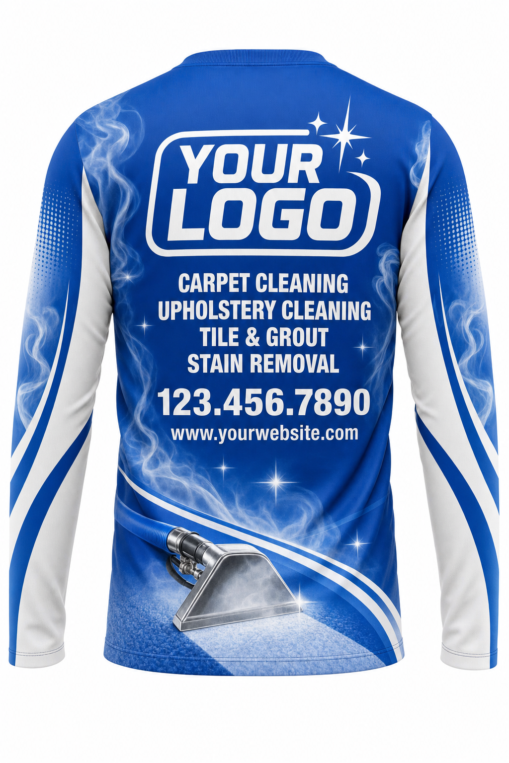 Royal Steam custom carpet cleaning crew uniform long-sleeve shirt — back (longsleeve-back)