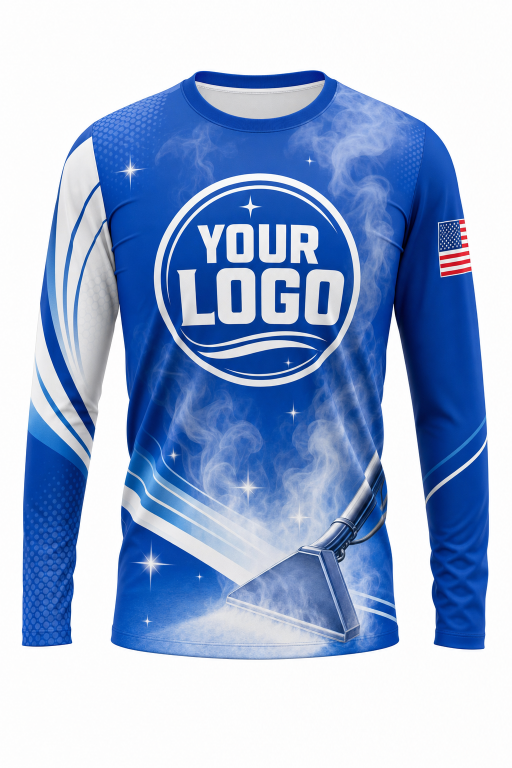 Royal Steam custom carpet cleaning crew uniform long-sleeve shirt — front (longsleeve-front)