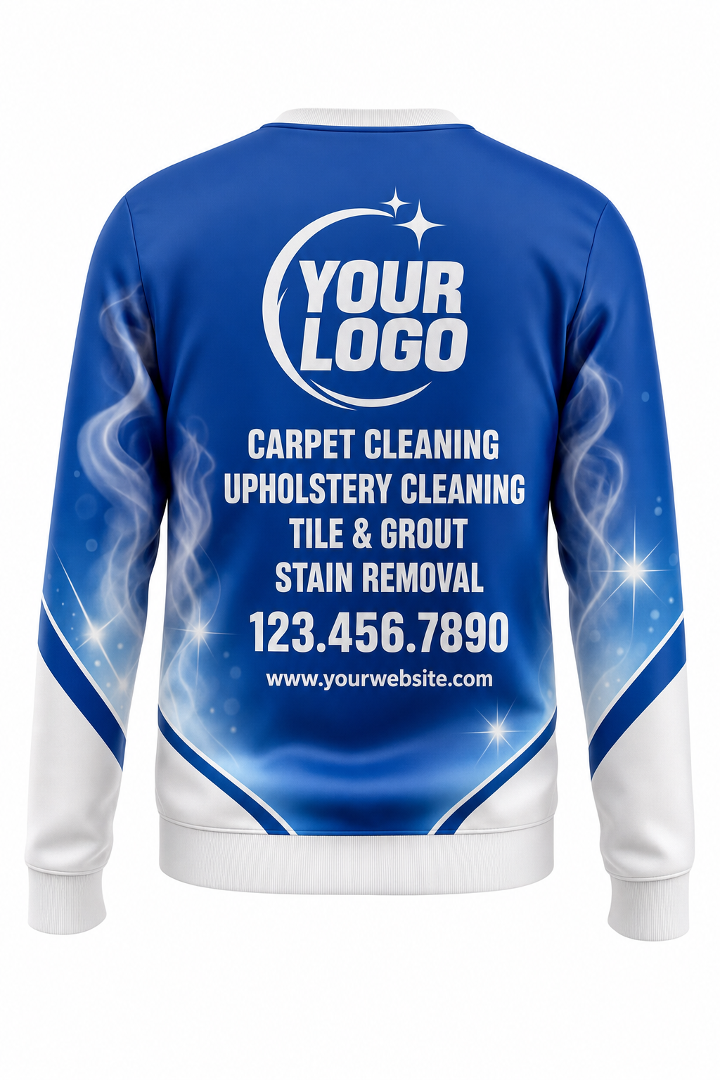 Royal Steam custom carpet cleaning crew uniform sweatshirt — back (sweatshirt-back)