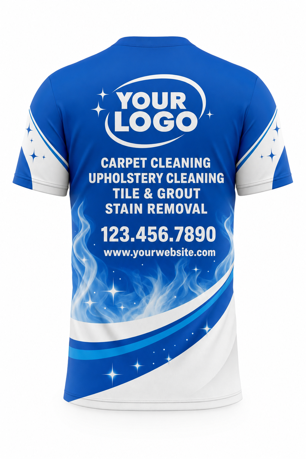 Royal Steam custom carpet cleaning crew uniform t-shirt — back (tee-back)