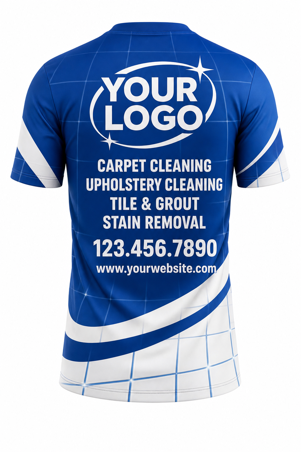 Royal Tile & Grout custom carpet cleaning crew uniform t-shirt — back (tee-back)