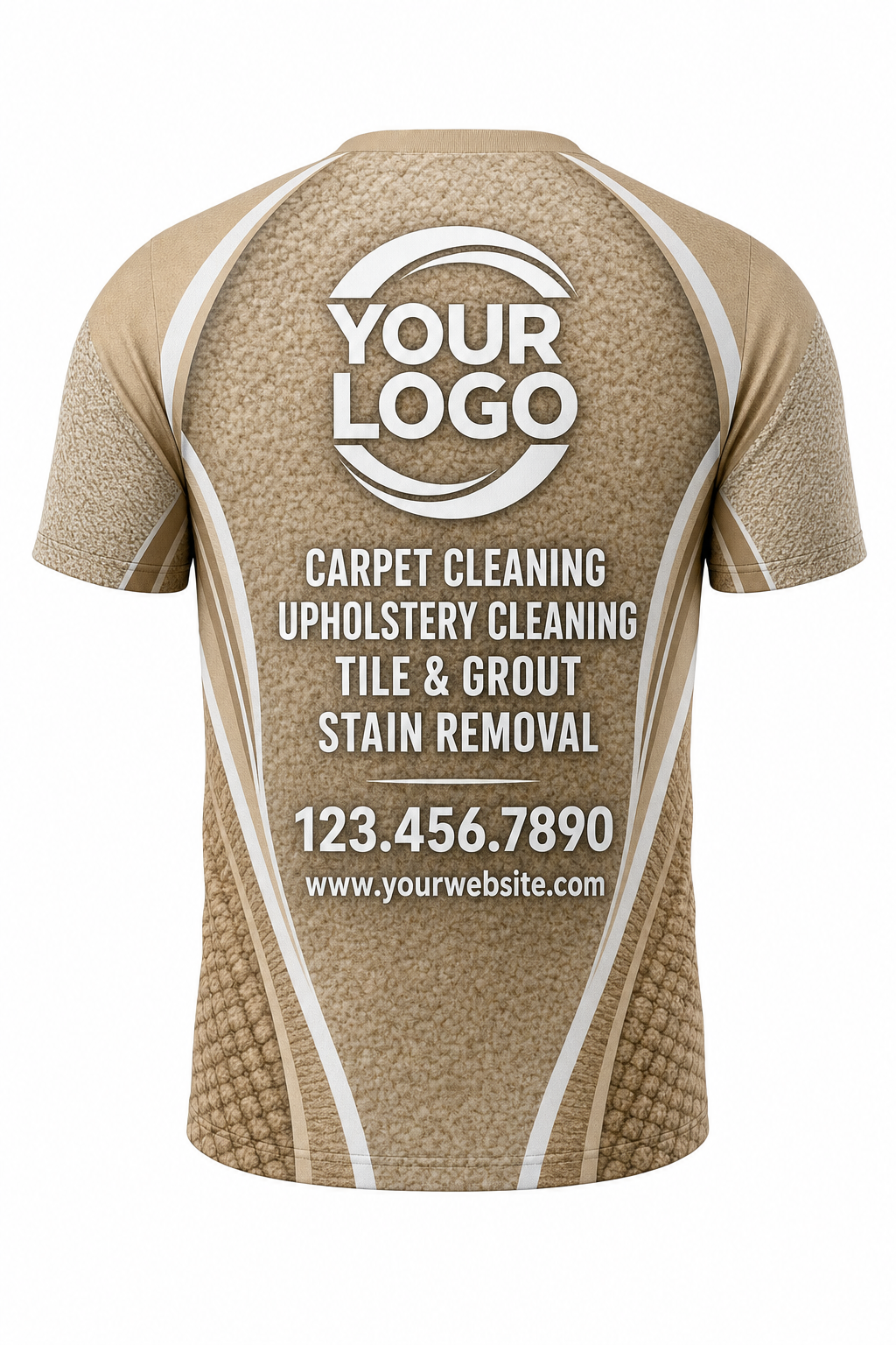 Sand Fiber custom carpet cleaning crew uniform t-shirt — back (tee-back)
