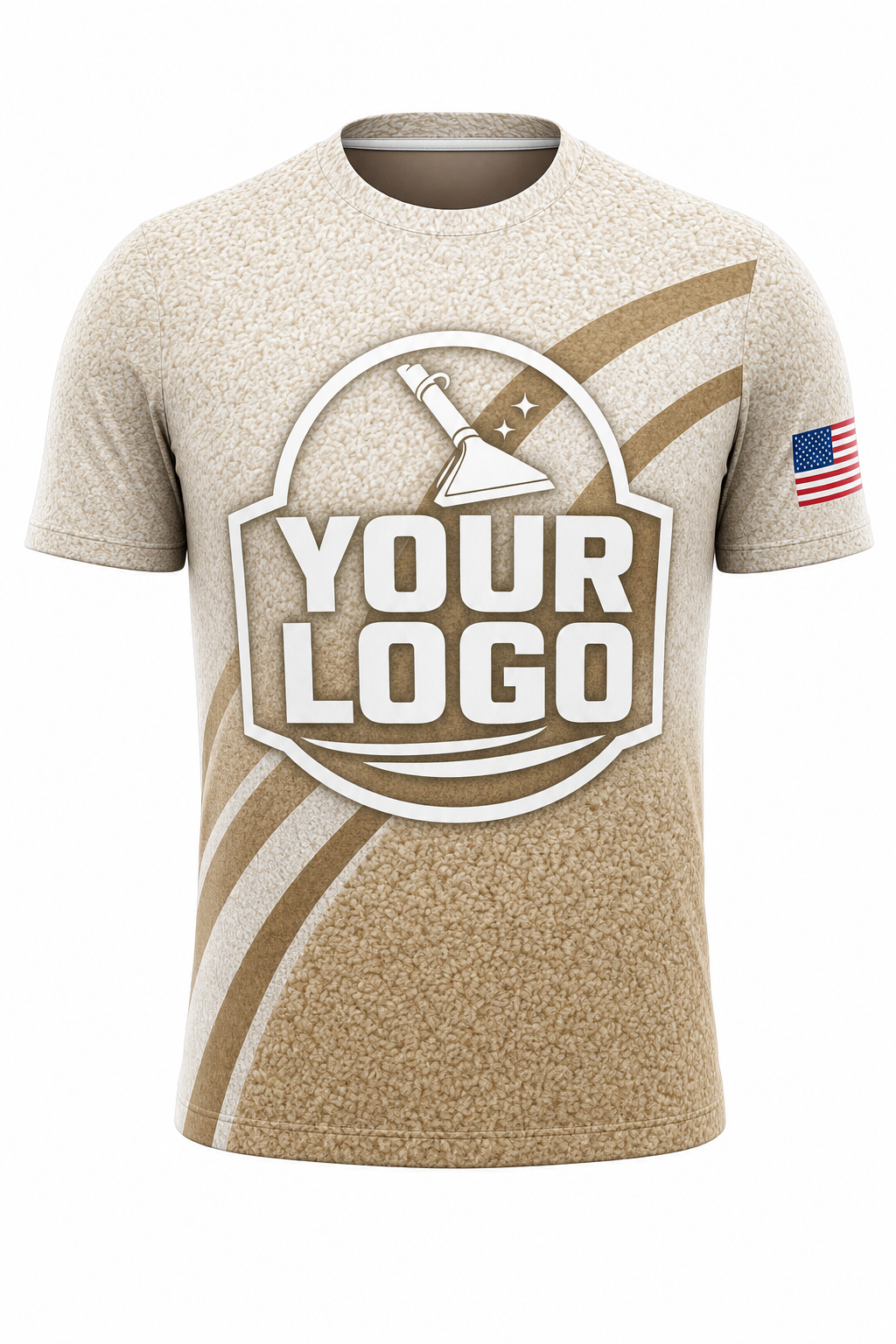 Sand Fiber custom carpet cleaning crew uniform t-shirt — front (tee-front)