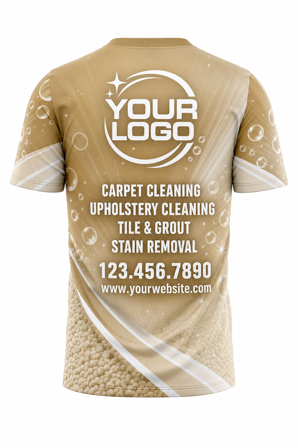 Sand Fresh Burst custom carpet cleaning crew uniform t-shirt — back (tee-back)