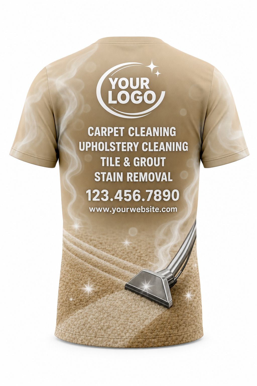 Sand Steam custom carpet cleaning crew uniform t-shirt — back (tee-back)