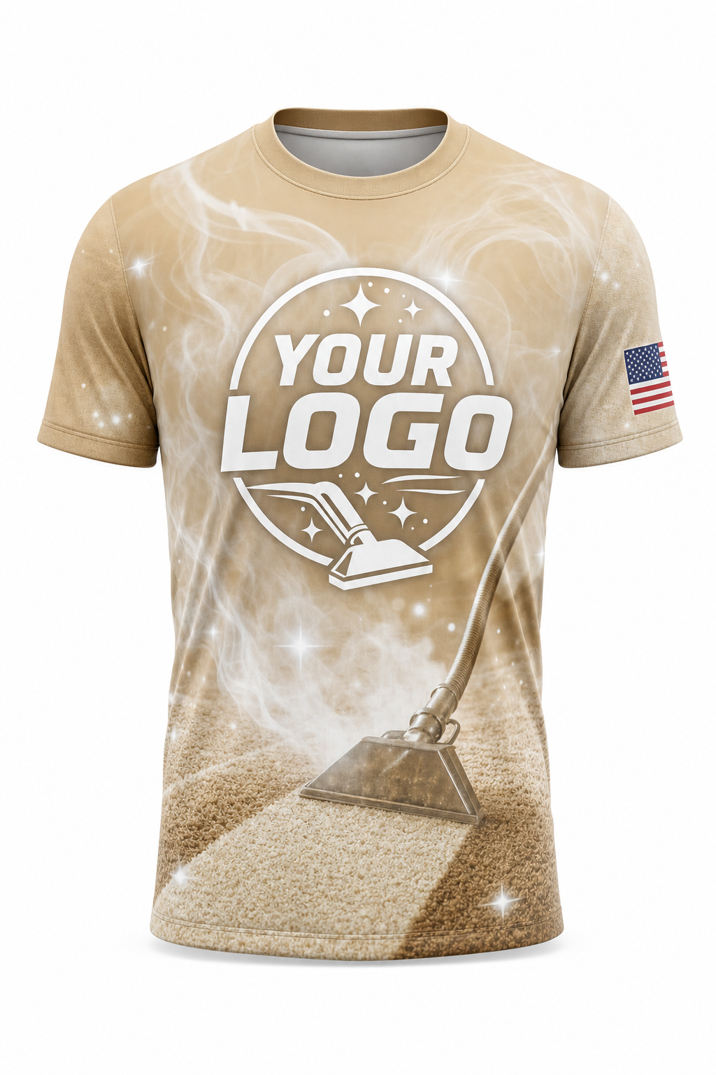 Sand Steam custom carpet cleaning crew uniform t-shirt — front (tee-front)