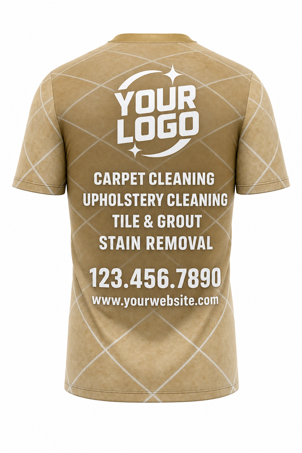 Sand Tile & Grout custom carpet cleaning crew uniform t-shirt — back (tee-back)