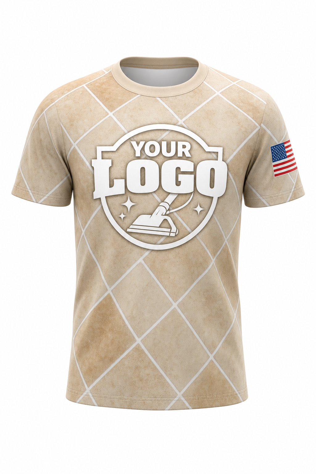 Sand Tile & Grout custom carpet cleaning crew uniform t-shirt — front (tee-front)