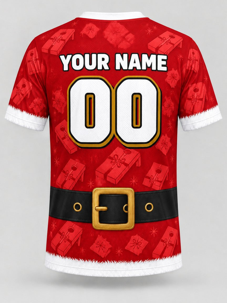 Santa Toss custom cornhole team jersey, back