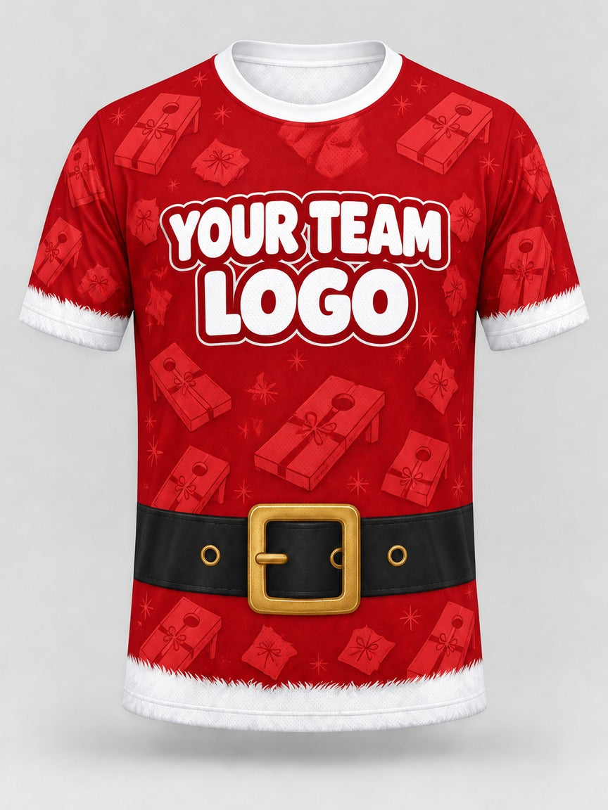 Santa Toss custom cornhole team jersey, front