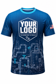 Schematic Blue custom plumbing crew uniform