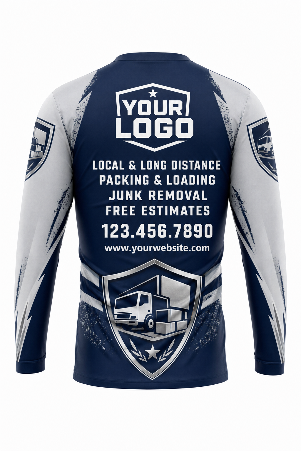 Pro Shield custom moving & junk removal crew uniform Long Sleeve — back