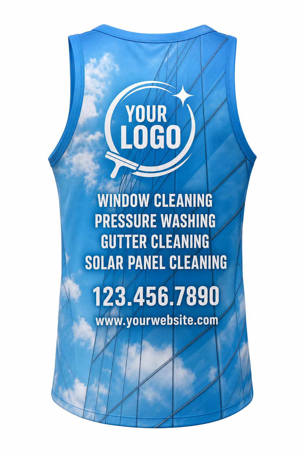 Sky Mirror custom window cleaning crew uniform Tank Top — back