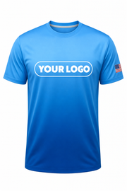 Sky Royal custom crew uniform in sky blue fading into royal