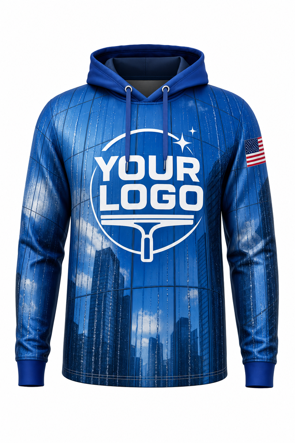 Skyline Reflection custom window cleaning crew uniform hoodie — front (hoodie-front)
