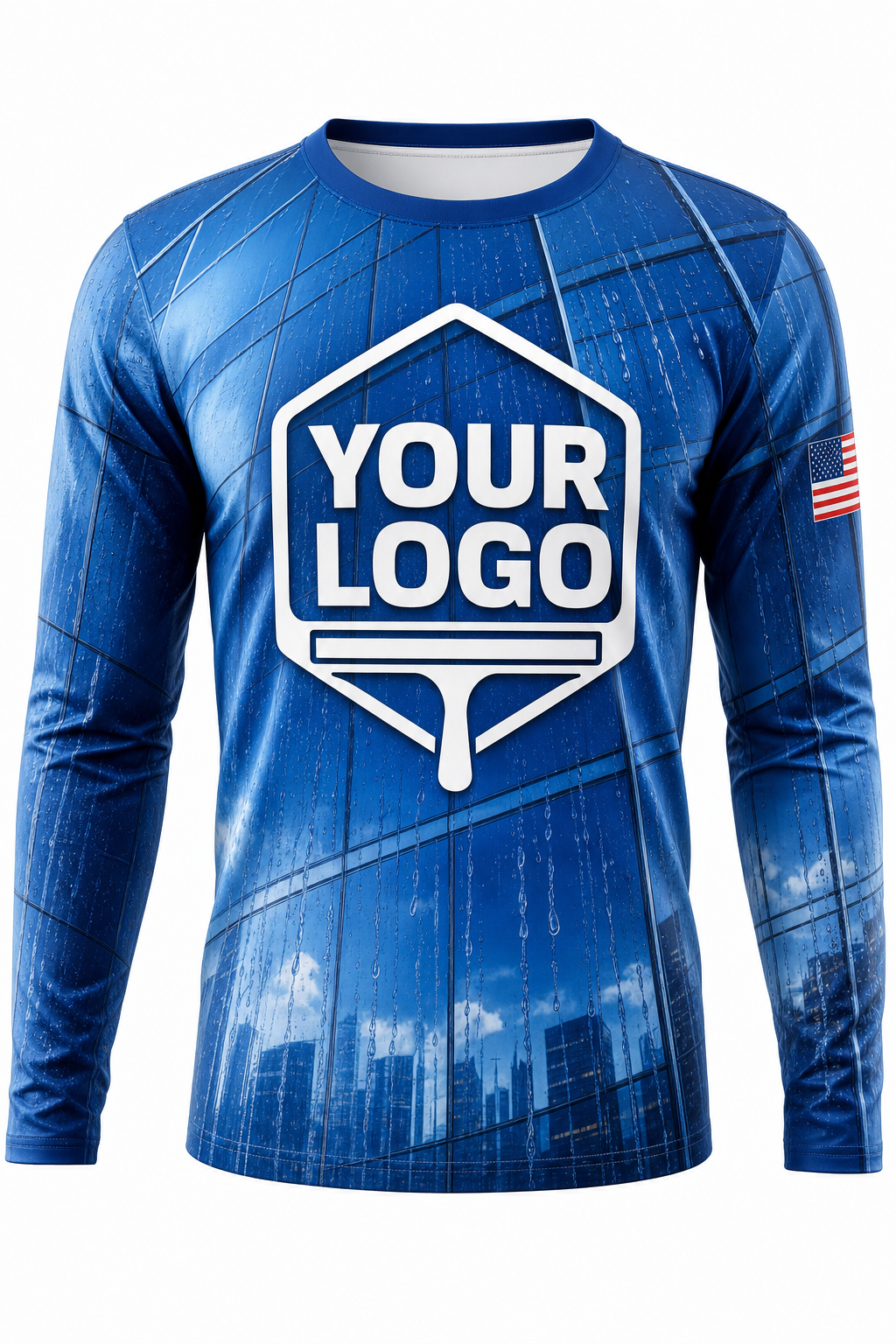 Skyline Reflection custom window cleaning crew uniform long-sleeve shirt — front (longsleeve-front)