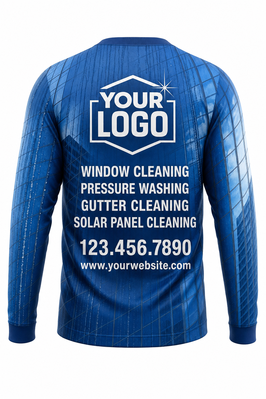 Skyline Reflection custom window cleaning crew uniform sweatshirt — back (sweatshirt-back)