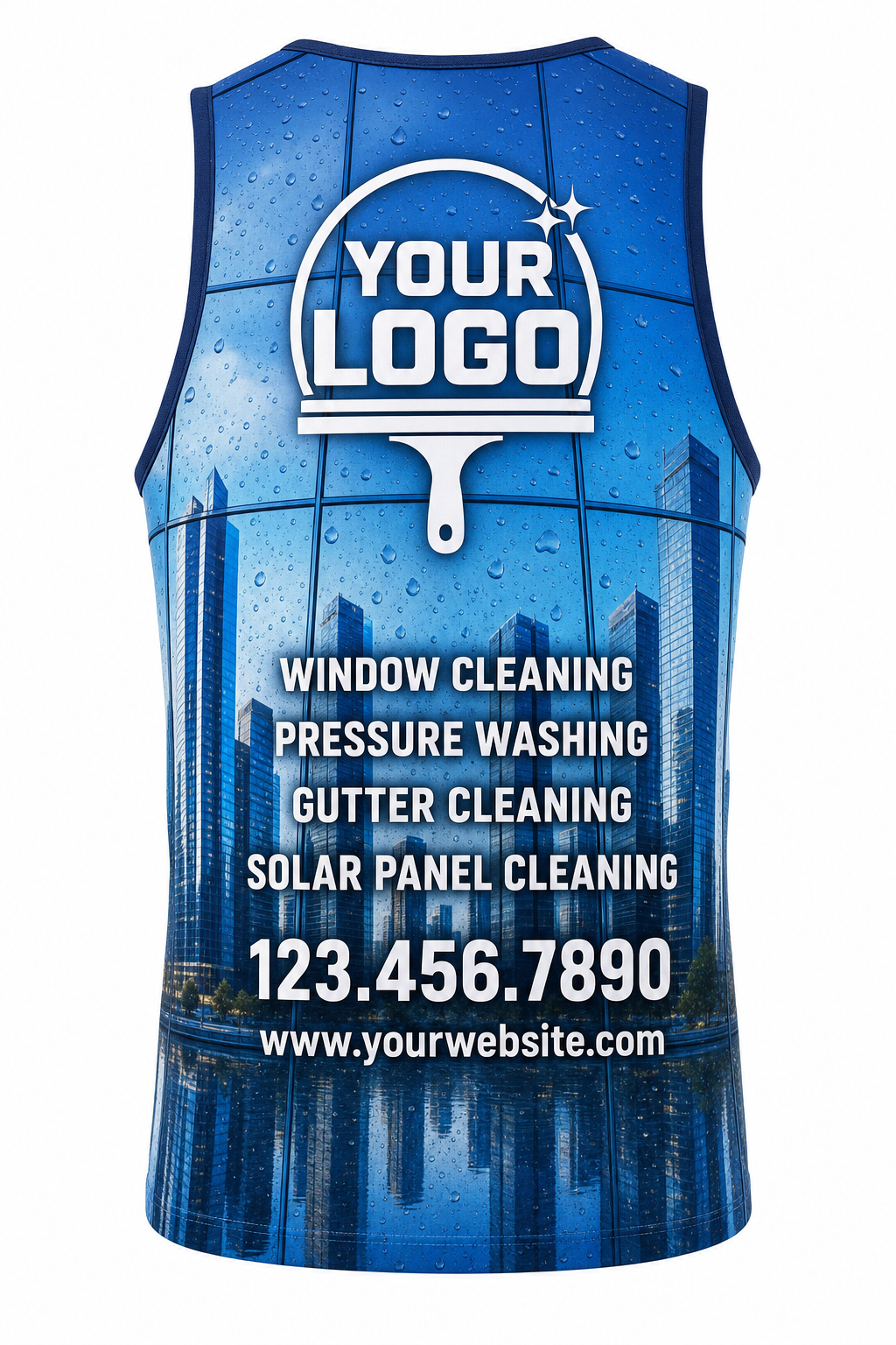 Skyline Reflection custom window cleaning crew uniform Tank Top — back